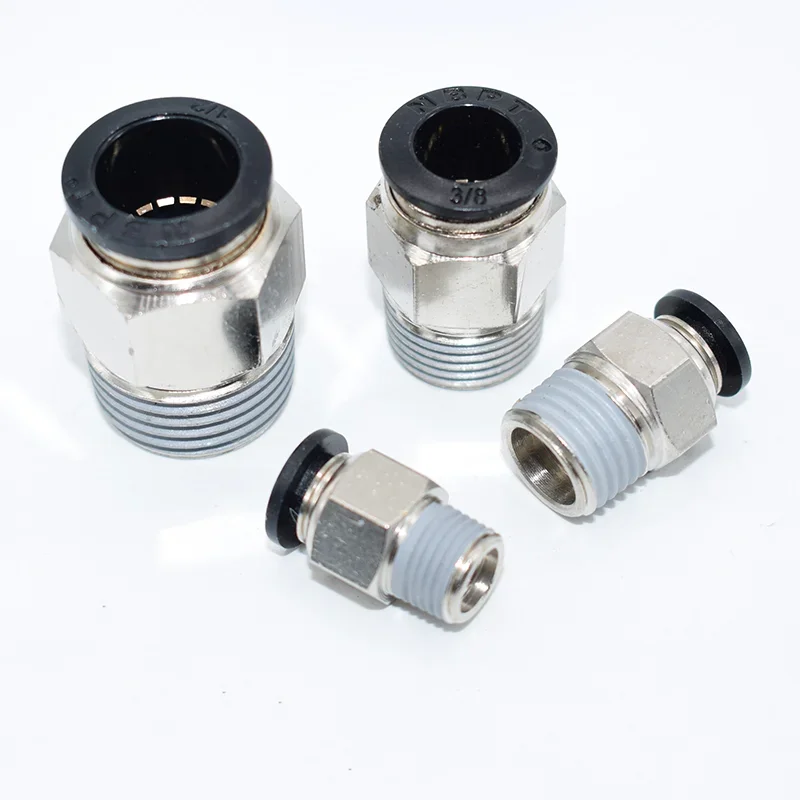 10pcs20pcs50pcs100pcs جودة عالية PC1/4 5/16 3/8 1/2 تركيبات الهواء الهوائية بوصة حجم تركيبات بلمسة واحدة #5