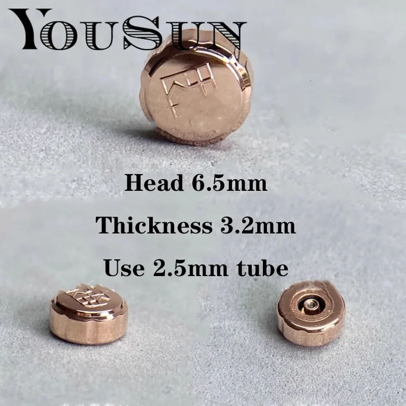 For Frederique Constant Rose Gold 6.5mm Head Watch Handle Crown Accessories