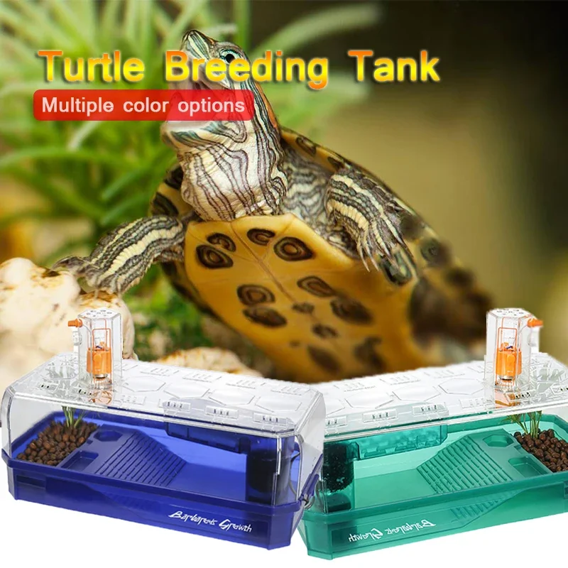 

Aquatic Turtle Tank with Pump Filter Turtles Cage Breeding Box for Tortoises Turtle Hermit Diy Ecological Rain Shower System