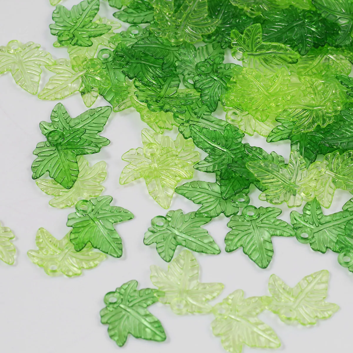 21 × 20 مللي متر الأخضر مابل ليف الاكريليك قلادة فضفاض الخرز لصنع المجوهرات سوار DIY بها بنفسك الأقراط اليدوية المفاتيح اكسسوارات