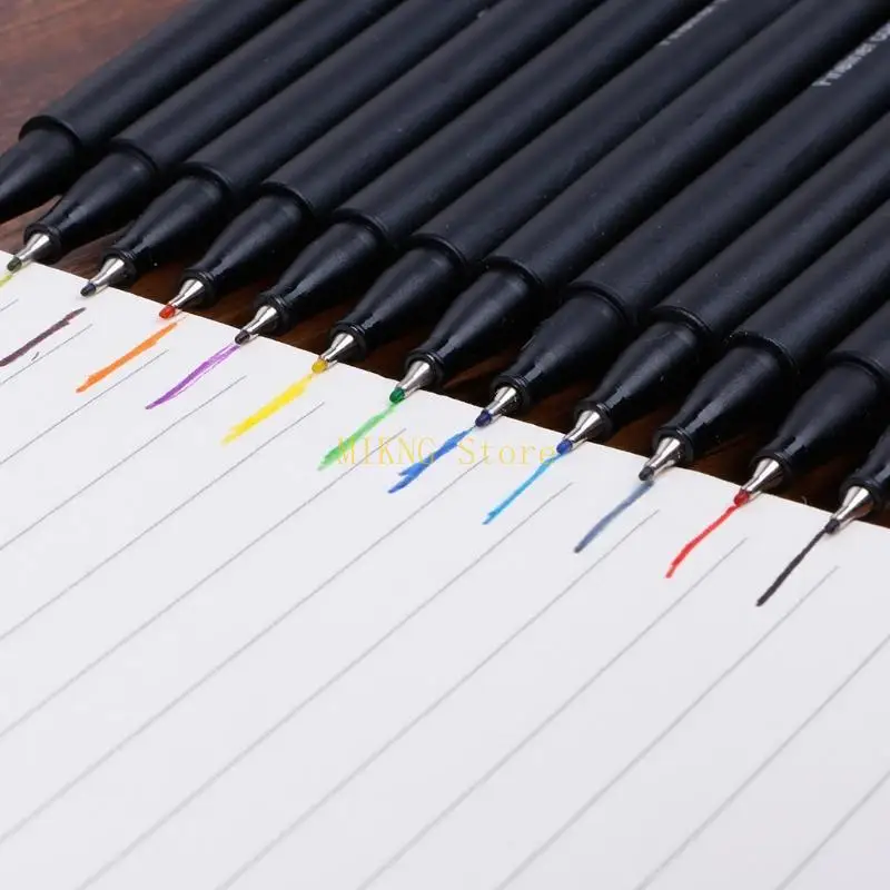 مجموعة أقلام Fineliner 12/24 لونًا 0.4 مللي متر خط طرف رفيع للكتابة قلم تحديد الرسم أفضل بيع