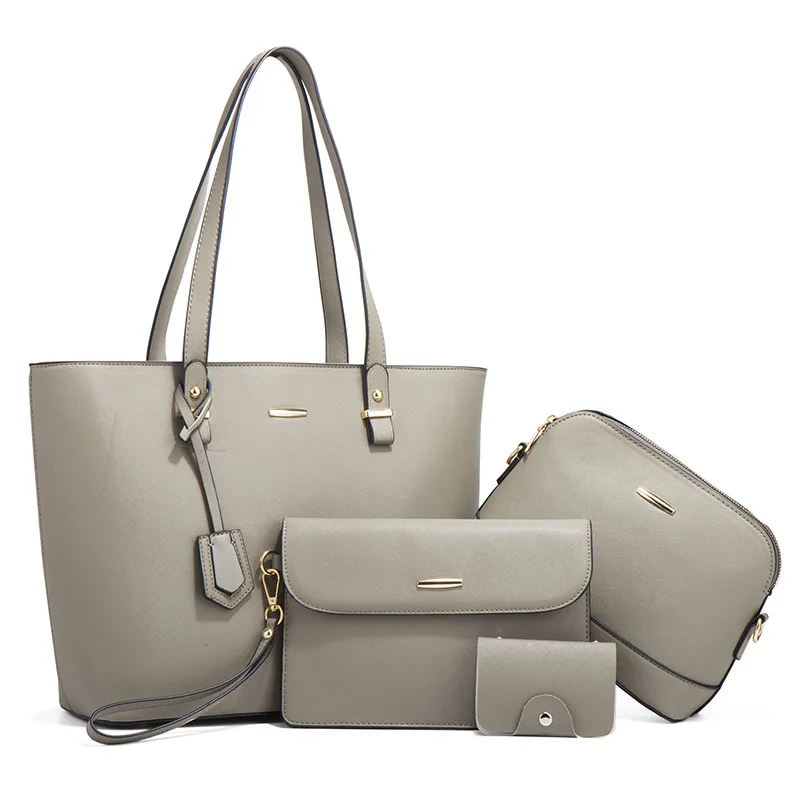 2025 New Women Handbags Set 4pcs Large Capacity Tote Shoulder Crossbody Bag Fashion Simple Mother Daughter Bag view 3