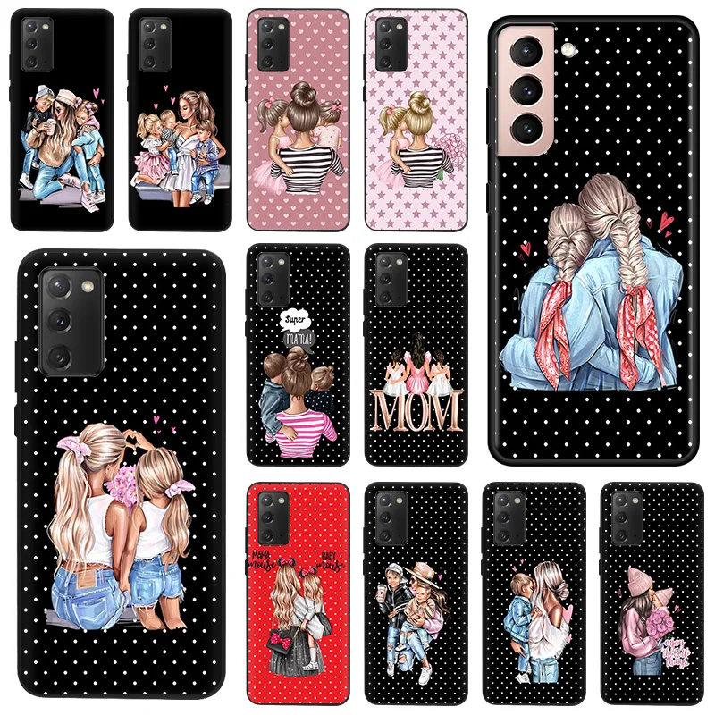 Phone Case For Samsung S22 5G S21 Ultra S20 FE S10 Plus Super Baby Mom Girl Boy Soft Silicone Cover For Galaxy S9 S8 S7 A91 Lite