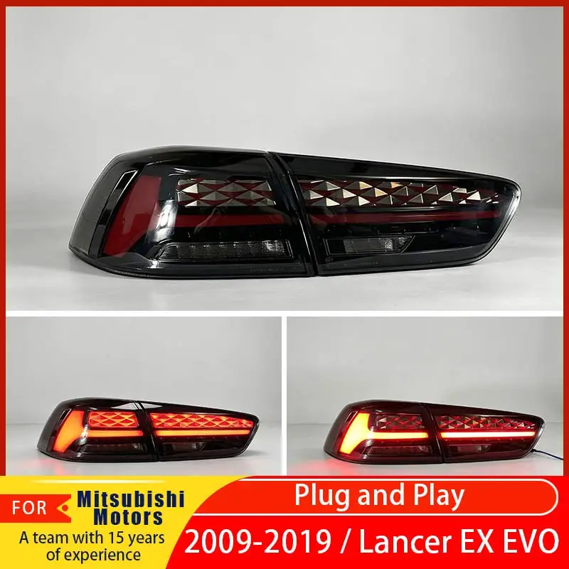 For Mitsubishi Lancer&EVO X 2008-2020 LED tail light scanning dynamic animation sequence turn signal lights brake lights