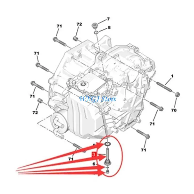 

37JE 9807979480 221347 Auto Transmission Oil Drain Bolt For 301 308 308S 4008 5008 Efficient Maintenance Of 6 Speed Gearboxes