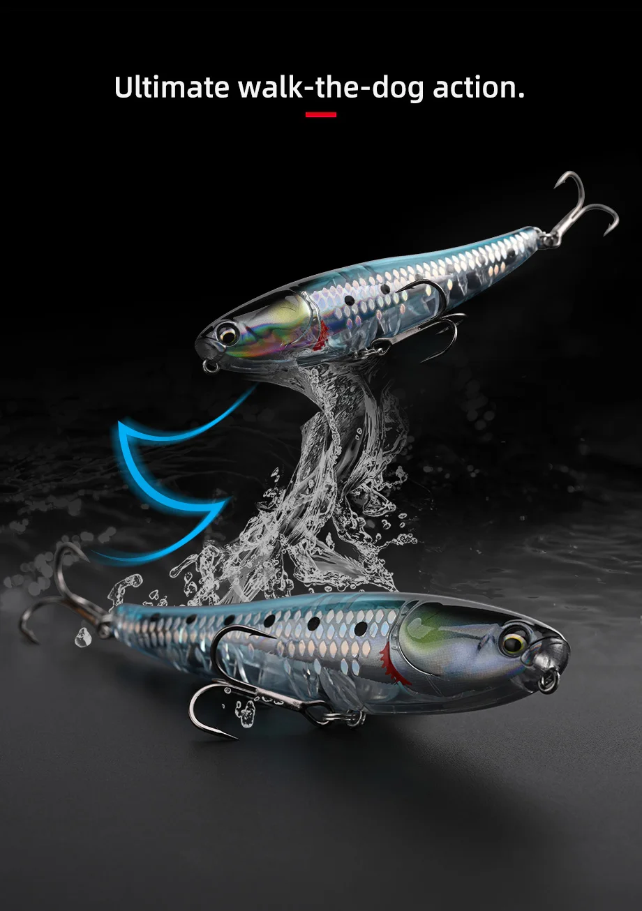 ALLBLUE BULLET MULLET 80mm/100mm Topwater Pencil Surface Walker Schwimmender Angelköder Walk The Dog Salzwasser Bass Hard Bait – Detail 4