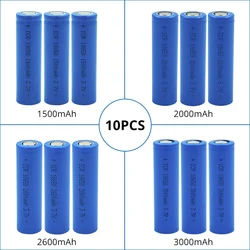 10pcs 1.5Ah/2.0Ah/2.6Ah/3.0Ah 18650 3.7V Rechargeable Battery ICR 18650 Lithium Batteries Li-ion Bateria for Flash Light Torch