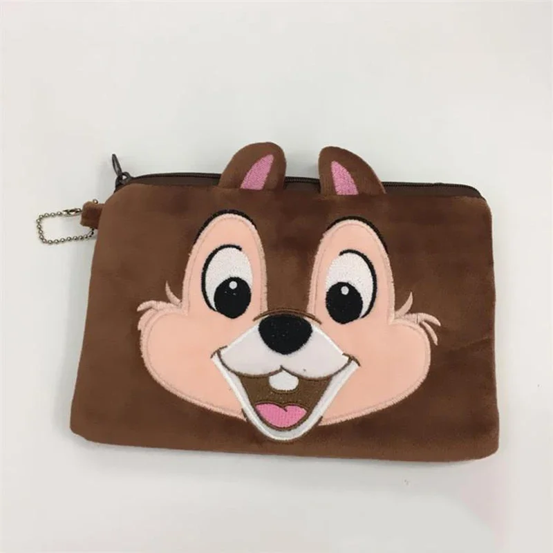 Disney Stitch Toy Story Makeup Bag Soft Plush Pencil Case Kawaii Cartoon Figures Zipper Coin Purse Mobile Phone Wallets Gifts