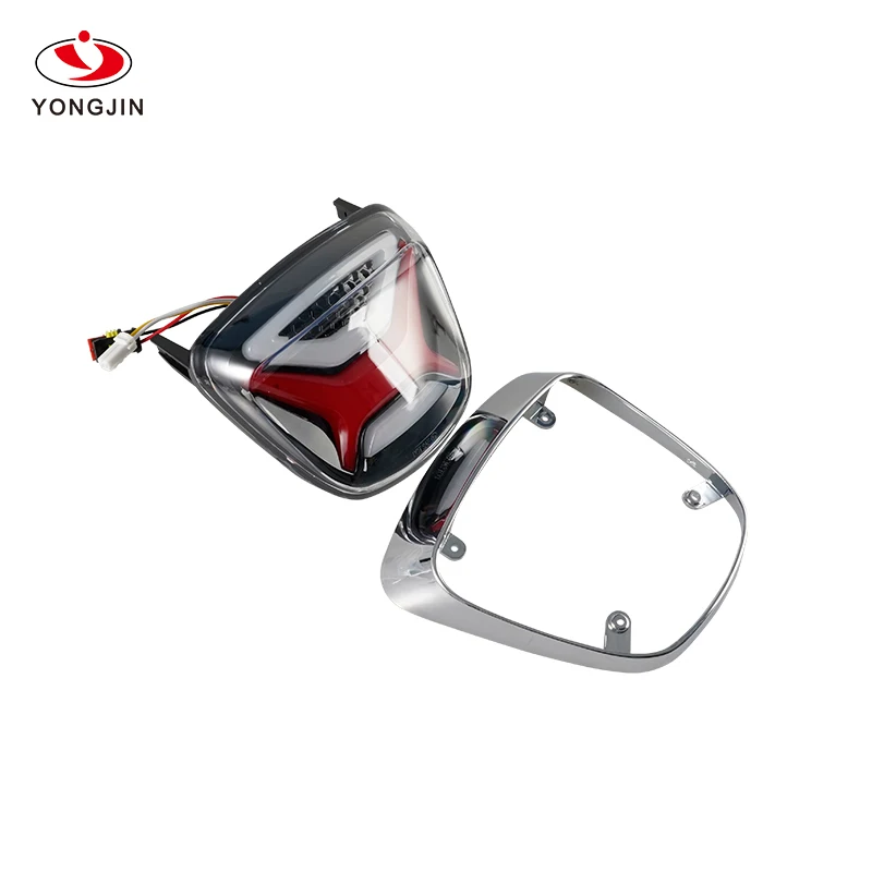 

YongJin clear lens LED motorcycle tail lamp stop light with chrome frame for Vespa sprint