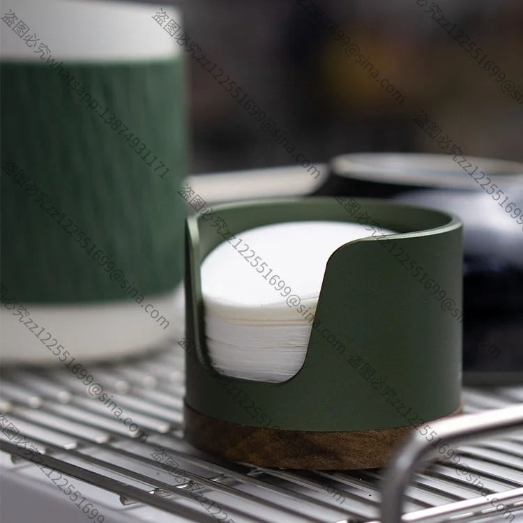 Syy9.cn Espresso Machine Handle Round Filter Paper Holder Mocha Pot Powder Bowl Filter Paper Dust Storage Box