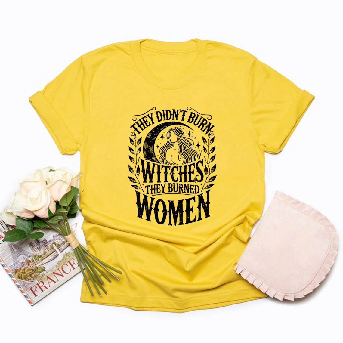 لم يحرقون الساحرات هم محترقون المرأة تي شيرت الساحرة النسوية التي شيرت قصيرة الأكمام للجنسين تي شيرت عتيق الليبرالية الساحرة المحملة