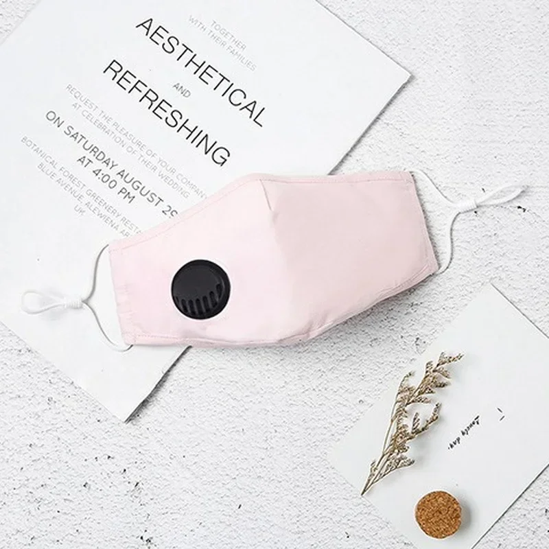 Black Washable Reusable Cotton Fabric Cloth Face Mask with Activated Carbon Filter for Dust