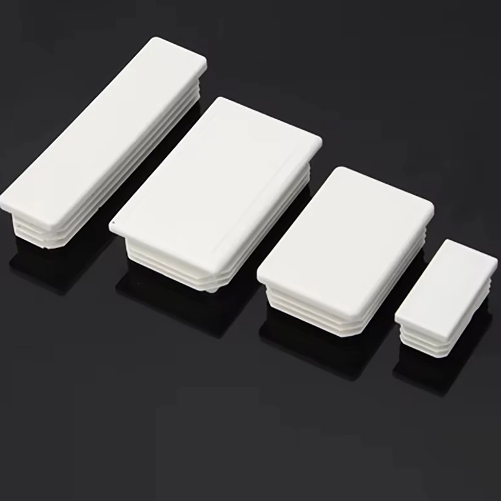 

4/10/20/30 шт. квадратная пластиковая белая перфорированная торцевая крышка, мебельная трубка для ножек, вставная заглушка, мебельные аксессуары 10x20 мм-60x120 мм