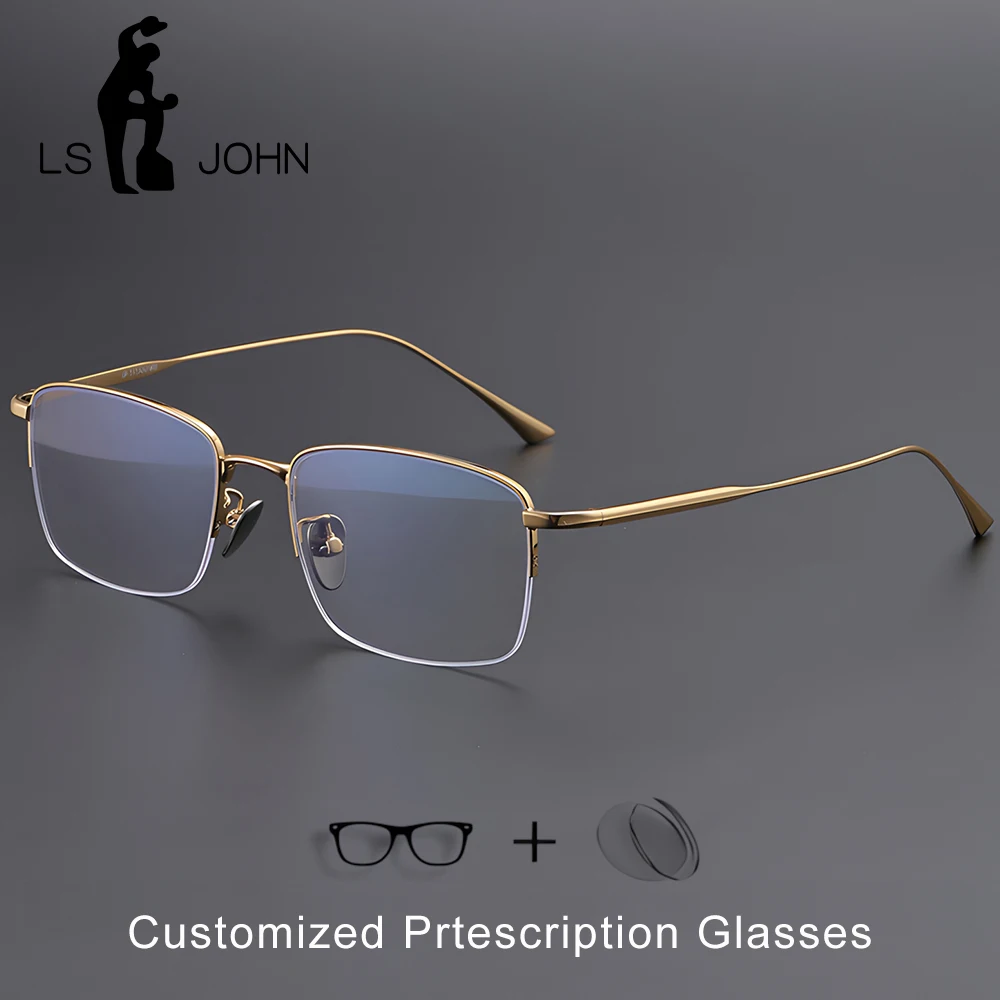 

Titanium Reading Glasses Men Square Customized Myopia Optical Prescription Eyewear Women Ultralight European Brand Glasses Frame