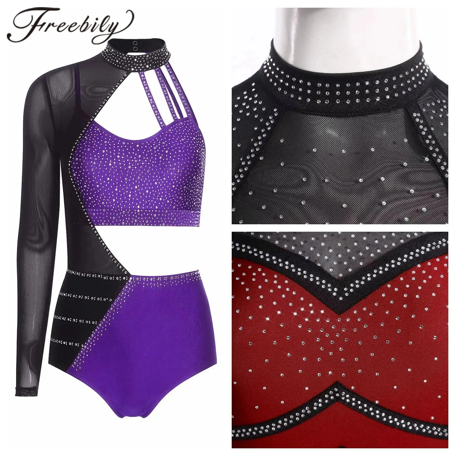 

Women Ballet Dance Costume Figure Skating Leotard Gymnastics Jumpsuit Tango Dancewear Adults Cha-cha Rumba Latin Dance Bodysuit