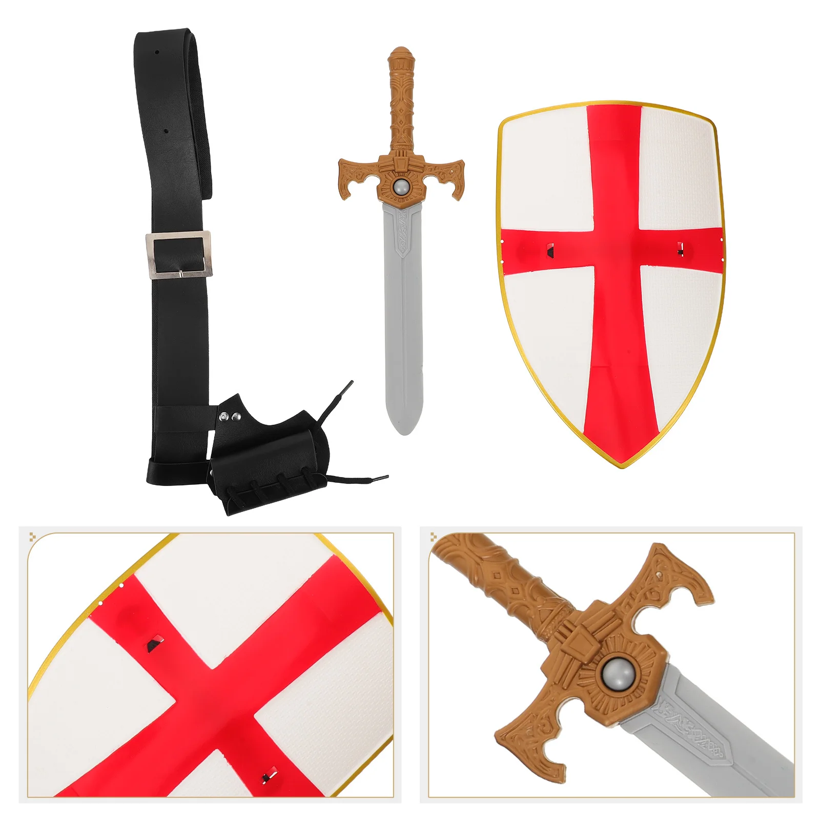 

Medieval Shield Sword Belt Set Knight Costume Accessories For Halloween Renaissance Cosplay Viking Pirate Role Play Adult