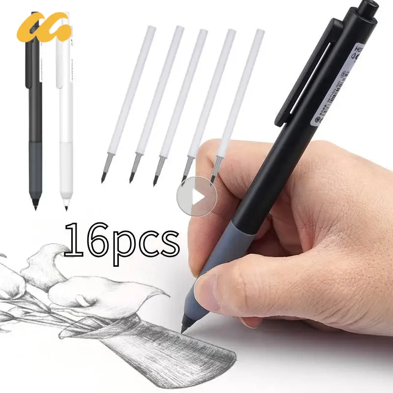 1-16Pcs Eternal Pencil Unlimited Writing Pen Art Sketch Inkless Pens Kawaii Pen Without Sharpening School Supplies Stationery