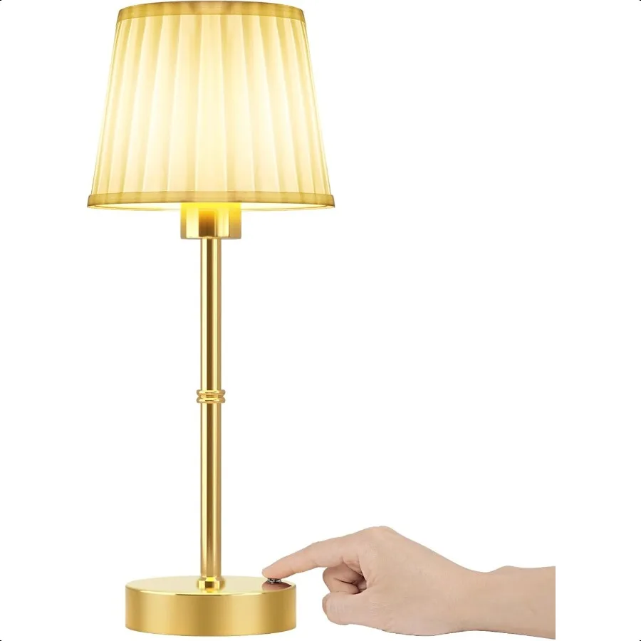 

Portables Cordl Table Lamp Wirel Rechargeable Battery Fabric Shade Desk Lamp Powered Lighting Dimmable Light for Dining Room Be