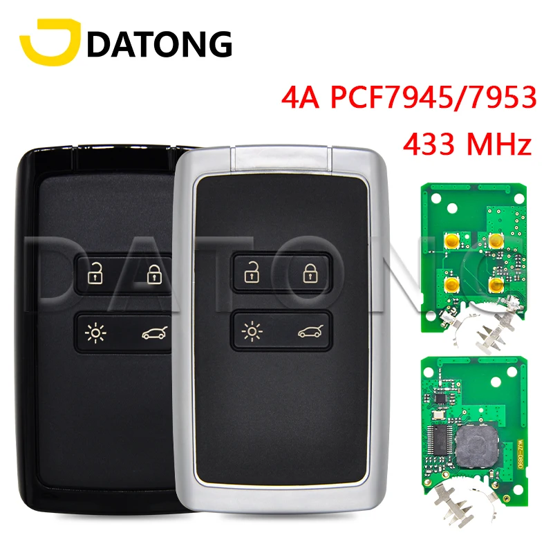 Datong World Car Remote Key For Koleo 2015 Megane 4 Talisman Espace 5 Kadjar 4A PCF7953M 433FSK Keyless Go Promixity Smart Card