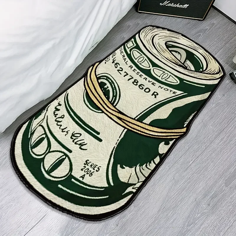 VIKAMA Creative Dollar Rug, Comfortable Non-Slip Indoor Area Mat, Bedside Rug For Bedroom, Bathroom Foot Mat Home Decor