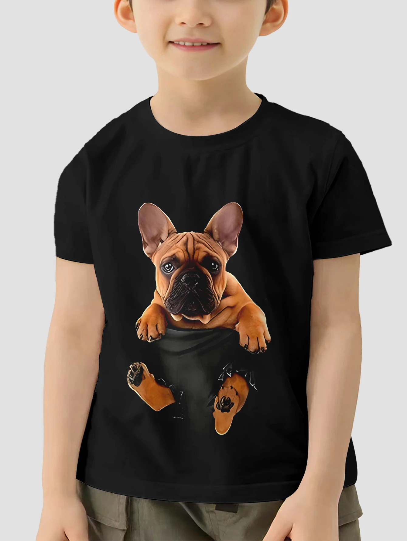 Dziecięca letnia koszulka Dobermann Design Street Wear Casual Fashion Boys Girls T-shirt Outdoor Crew-neck Wygodna koszulka z krótkim rękawem