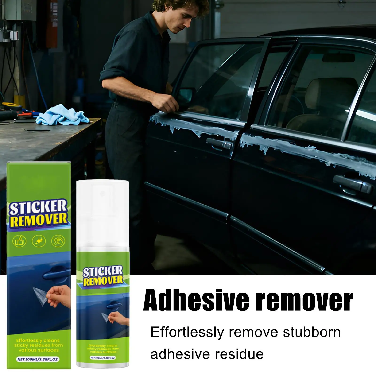 Glue Remover for Car 100ml Removal Spray Sticker Label Remover for Decals Tape Glass Window Wall Car Automobile Vehicle