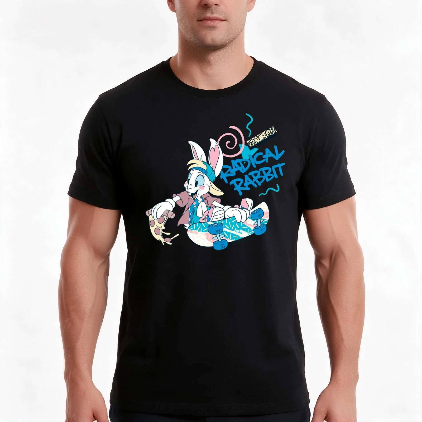 Radical Rabbit (faded) T-Shirt, Summer Casual Cotton Tee, Oversized Streetwear Tops, Vintage Graphic Print, Unisex Men Women