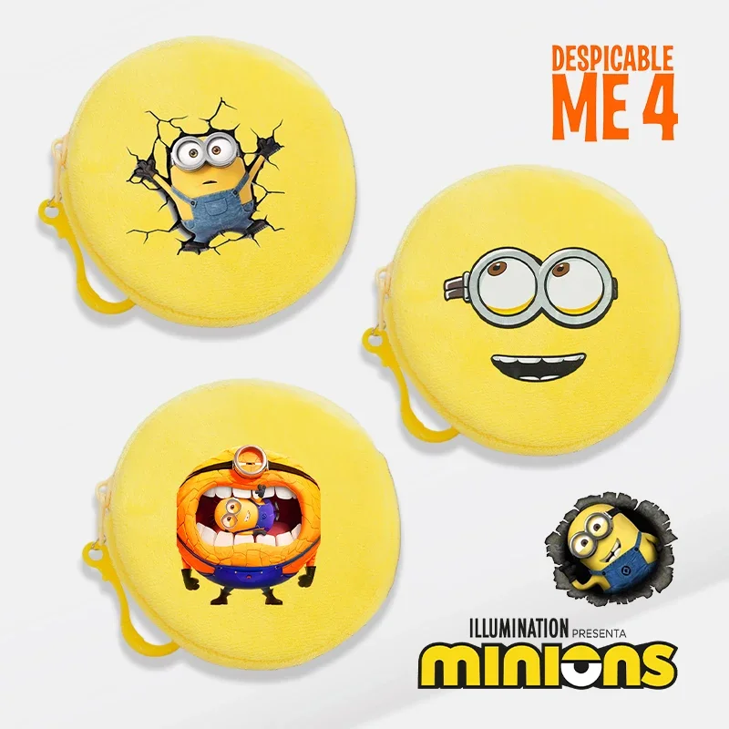 

Despicable Mes Minionss Plush Coin Purse Portable Disney Movie Cartoon Print Wallet Coin BankCard Cute Storage Mini Bag Kid Gift