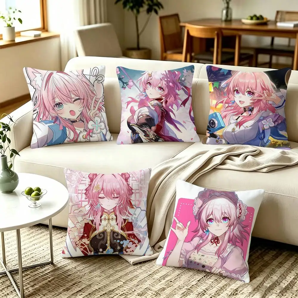 HSR March 7th Honkai Star Rail  Pillow Covers, Home Sofa Cushion Covers and Aecorative Custom