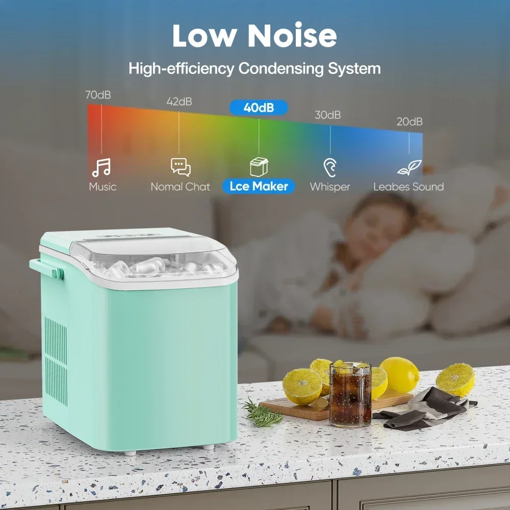 Macchina per il ghiaccio elettrica Piccola macchina per fare il ghiaccio portatile per uso domestico Mini macchina per cubetti di ghiaccio per attrezzature da campeggio per ufficio, cucina domestica