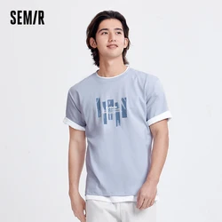 Semir Short-Sleeve T-Shirt Men 2024 Summer New Collection Urban Commute Style Printed Pure Cotton Soft And Comfortable Top