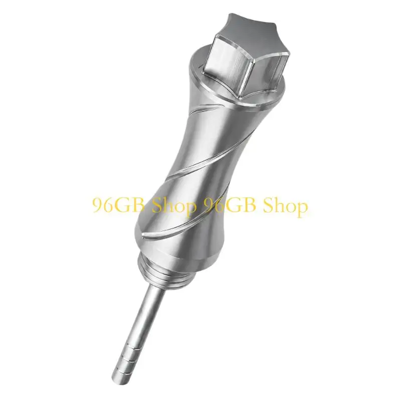 96GB Threaded Engine Oil Dipstick with Machined Aluminum Body and Lobed Grip for Routine Motorcycle Maintenance Checks