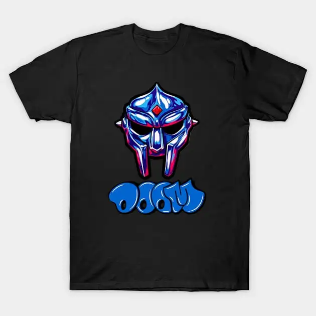 MF Doom Blue T-Shirt TeePublic Madlib Madvillain Double Sided Graphic T Shirt Tops Male Loose Hip Hop T Shirt Fleece T-shirts