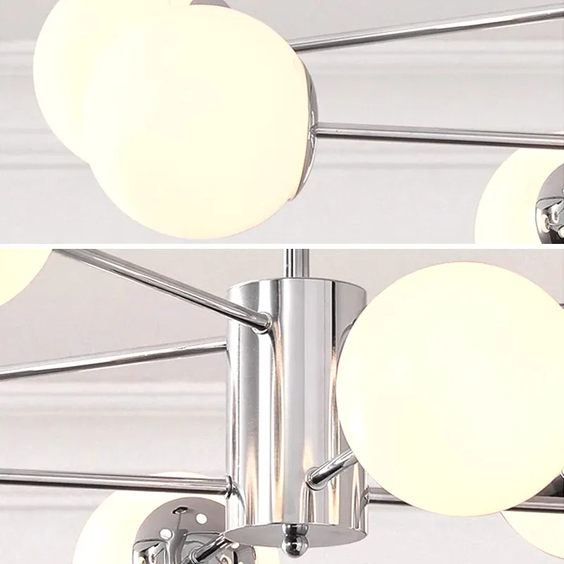 Modern Chrome Led Ceiling Chandelier Glass Ball Pendant Light Fixtrue Living Room Bedroom Home Decor Hanging Lamp Home Appliance image 4
