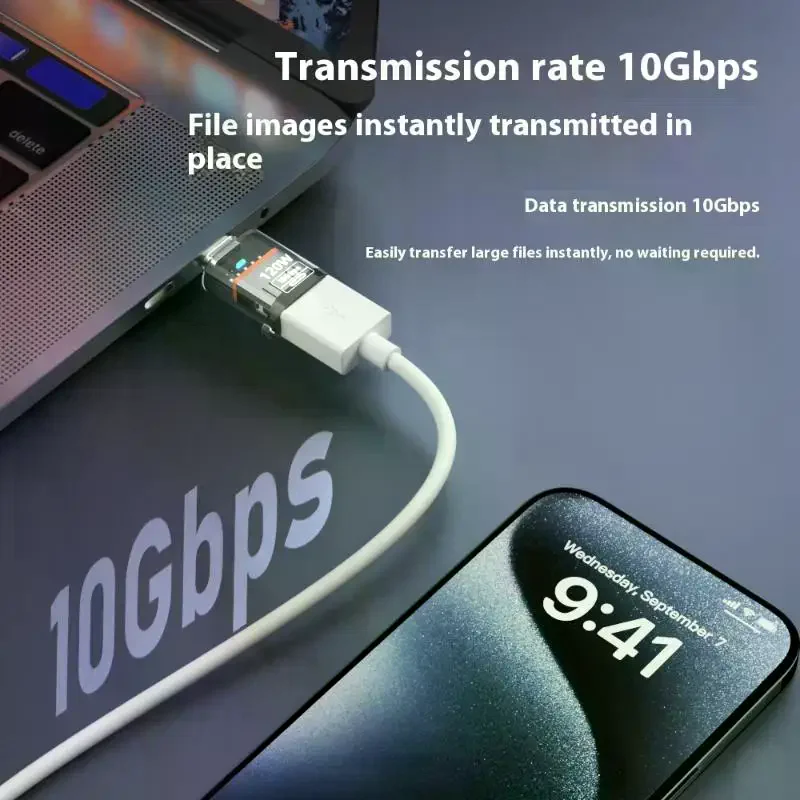 USB 3.2 To Type C Adapter OTG Fast Charging 120W 10GB High Speed Data Audio Transfer For PC Tablet Phone USB C Converter