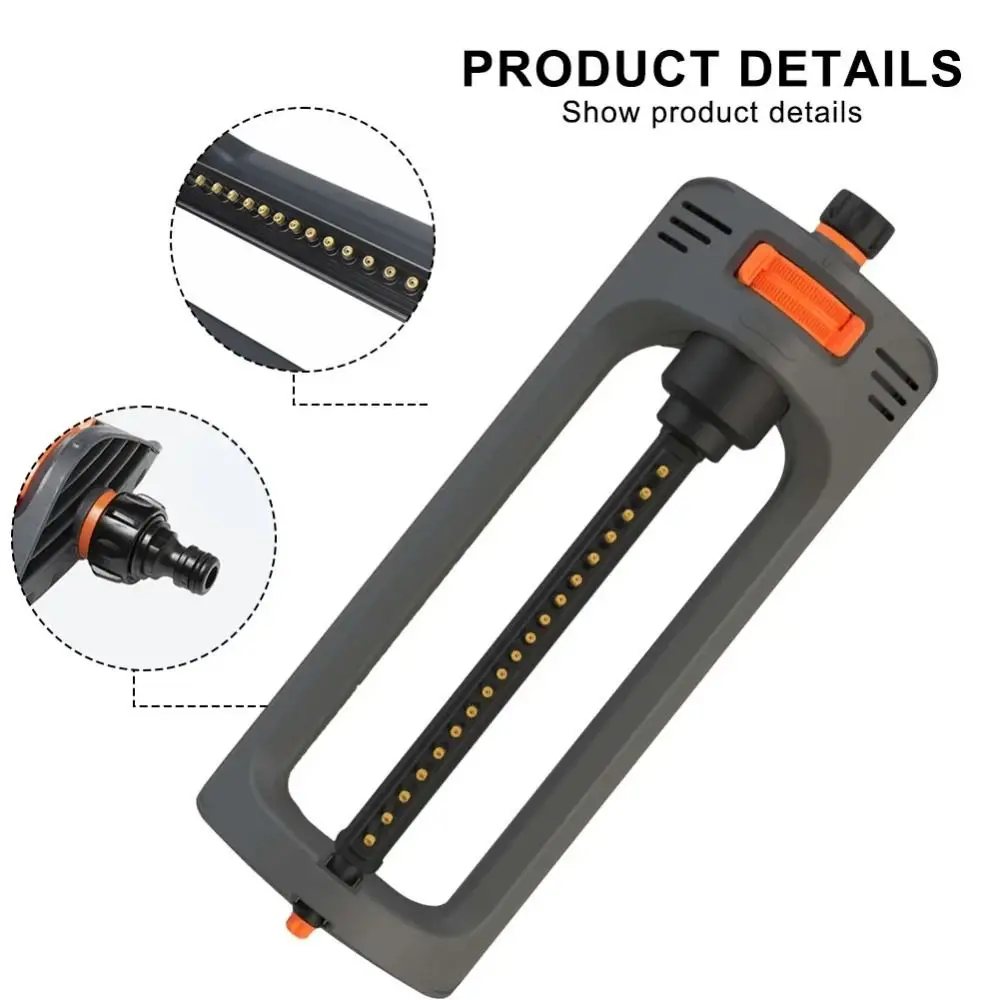 Plastic Garden Sprinkler Customizable Spray Pattern 19 Hole Nozzles Oscillating Sprinkler Adjustable Flow Control 4 Modes