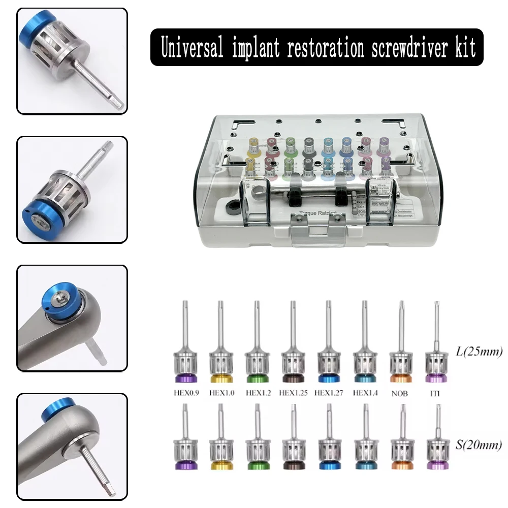 

Dental Implant Screwdriver Universal Hand Driver Autoclavable Case for Torque Wrench Prosthetic Kit Implant Tools Dental Tools