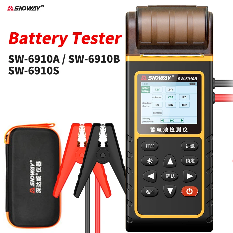 

SNDWAY 12V24V Car battery tester digital display battery life universal tester discharge repairer All-in-one printing