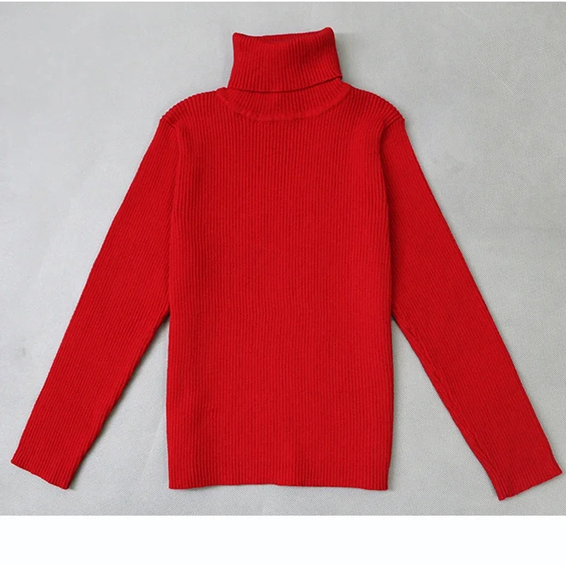 2024 Autumn Baby Boys Girls Turtleneck Sweaters Pullovers Kids Clothes Winter Boys Knitted Bottoming Sweaters Vetement Enfant