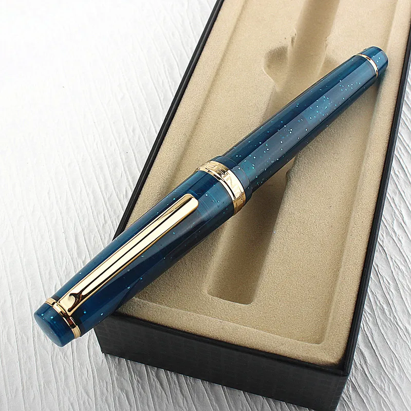 Luxury Quality JinHao 82 Deep Blue Fountain Pen Acrylic EF Nib Ink Pens Office School Supplies New Gift