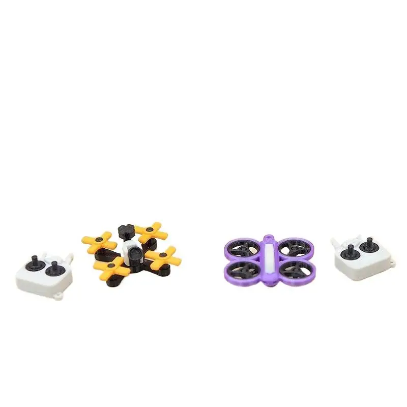 1set 1:12 Dollhouse Mini Drone UAV Aircraft Accessory Fake Model With Remote Control Scene Prop Miniature Home Decor Decoration