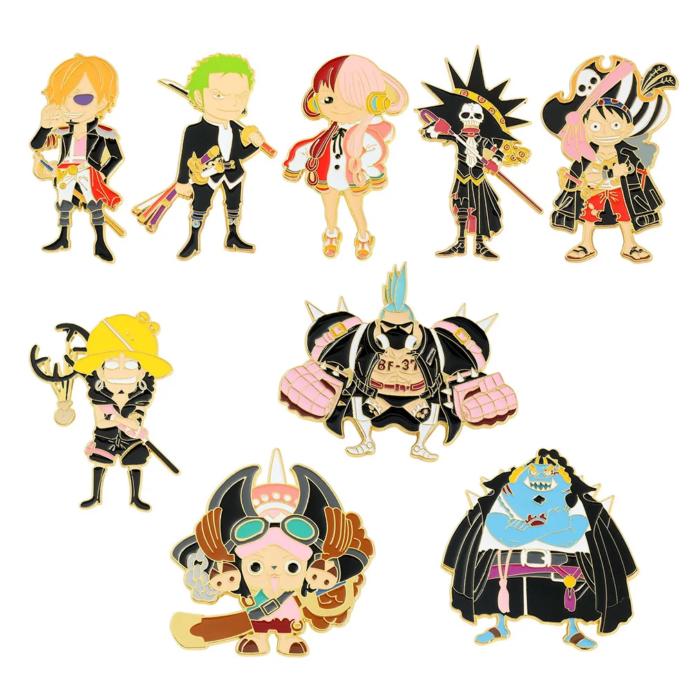 Anime Cartoon Character Brooch Pins Luffy, Nami, Chopper, Jinbei, Brook Brooch Pin Gift