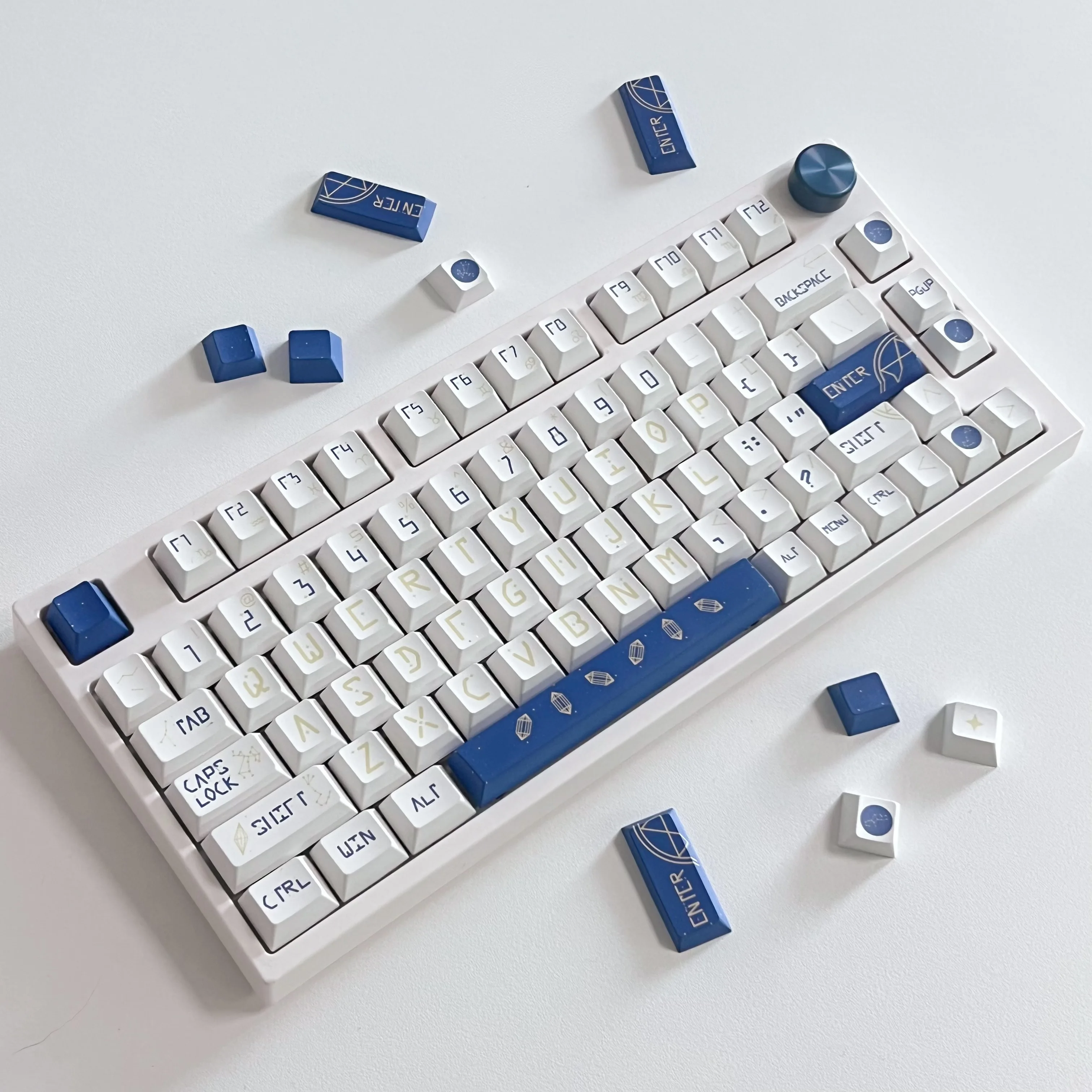 1 Set Constellation Keycaps PBT Dye Subbed Key Caps Cherry Profile The Zodiac Keycap For 60 61 64 68 75 84 87 96 980 104 108