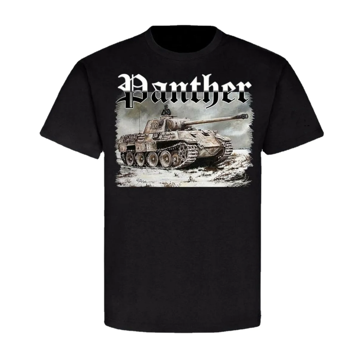 Eastern Front Winter  Snow Division Panther Tank T-Shirt. Summer Cotton O-Neck Short Sleeve Mens T Shirt New S-3XL