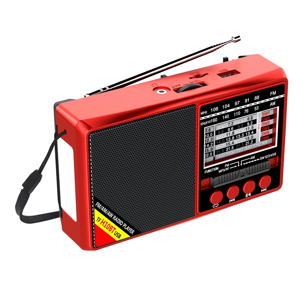 FM/AM/SW Portable Shortwave Radio with 3.5mm Headphone Jack Mini Radio Receiver Battery Operated Bluetooth-Compatible for Senior