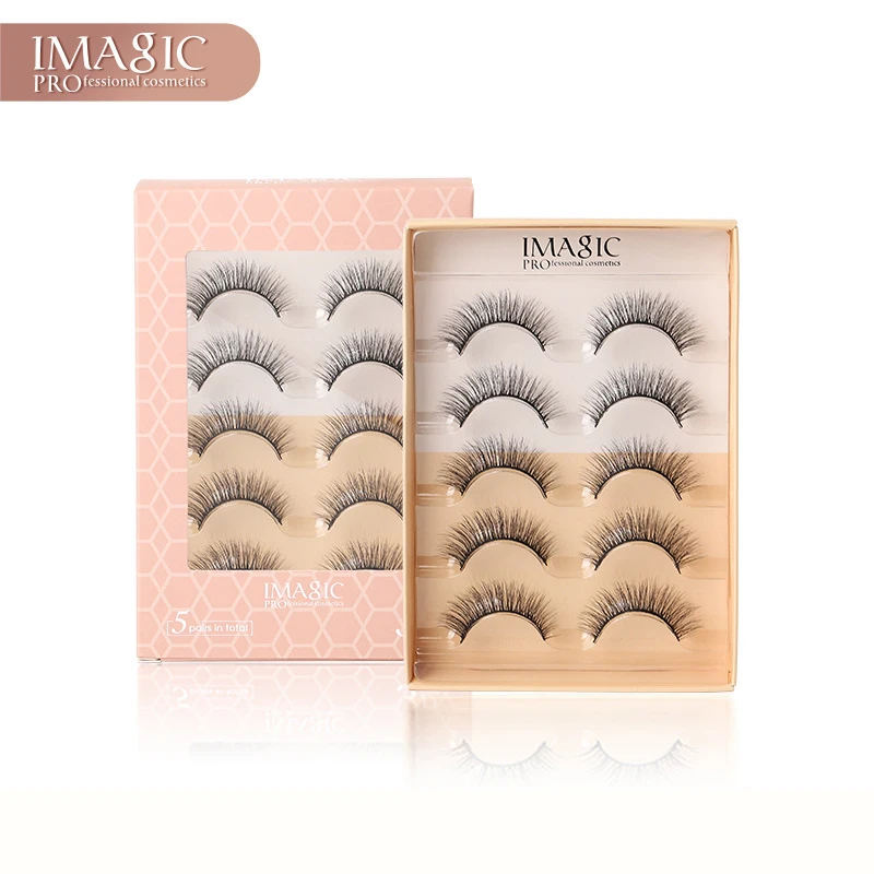 

5 Pairs Self-Adhesive Fake Eyelashes, Natural Dense Simulated Reusable Eyelashes