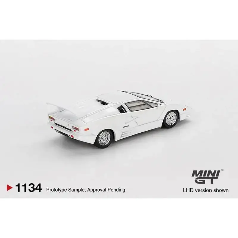 Voorverkoop MINIGT 1134 Lamborghini 1:64 Countach Wit 25e verjaardag Diecast Auto Model Collectie Speelgoed