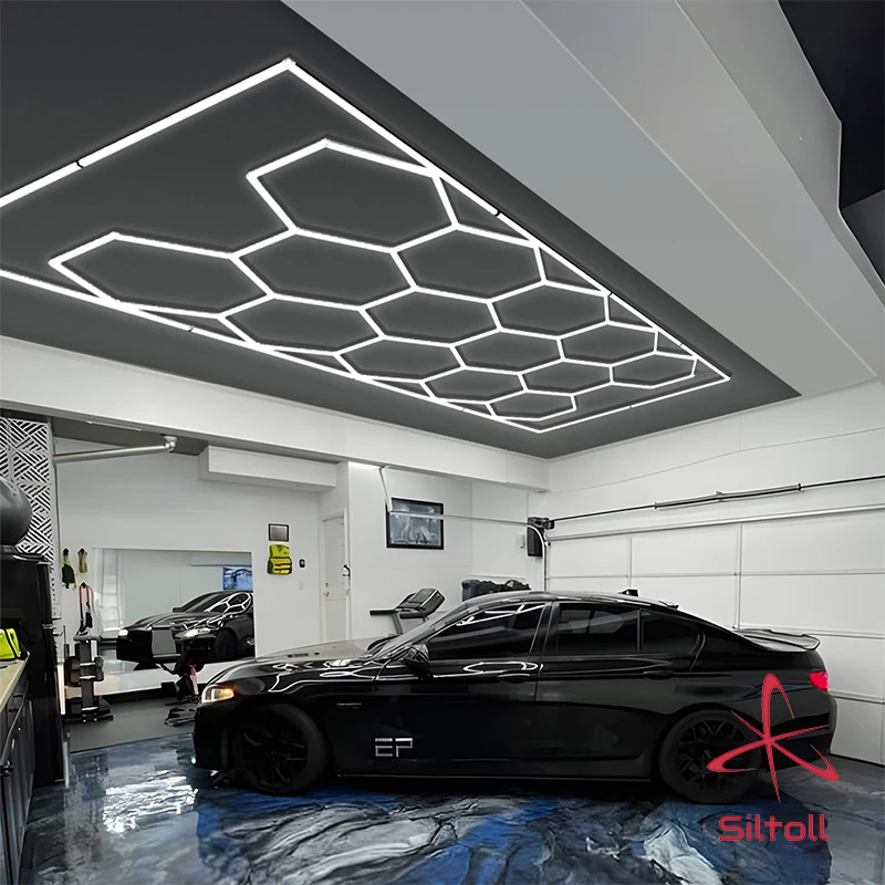 Hexagonal Car Wash Detailing Ceiling Light Garage 90-260V Hexagon Lighting