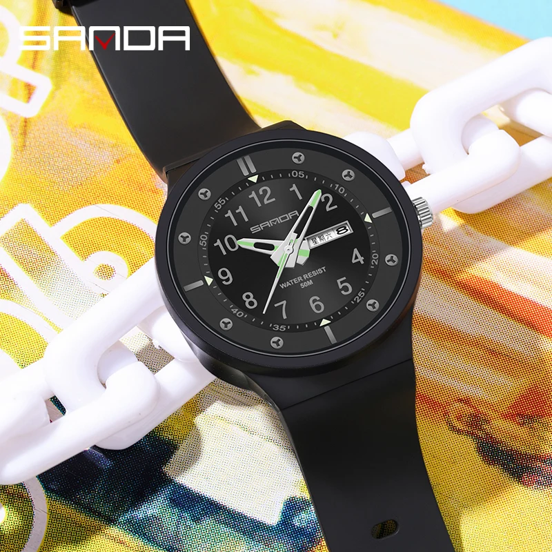 SANDA Luminous 5ATM Waterproof Brand New Genuine Quartz Mens Watches Top Brand Military Watch For Men Gift Relogio Masculino