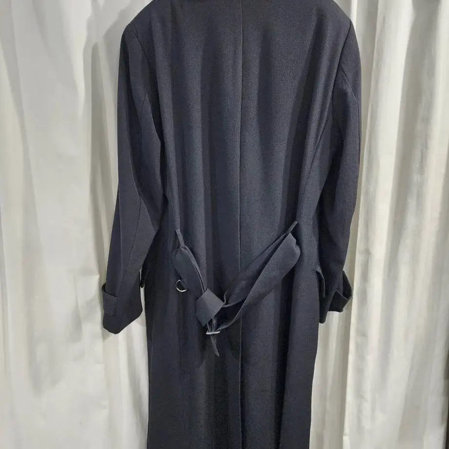 TOP-YAMAMOTO ® Minimalist silhouette trench coat, mid-length lapel commuter jacket for women